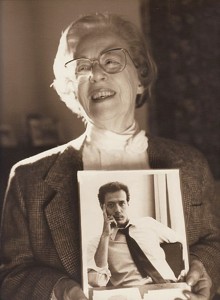 Jeanne Manford in 1993, holding a photo of her son  Morty Mandord.  Photo: PFLAG